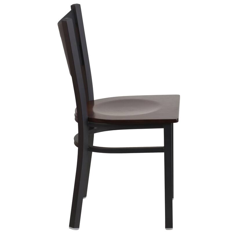 2 Pack Coffee Back Metal Restaurant Chair - 17.25"W x 20"D x 33.25"H