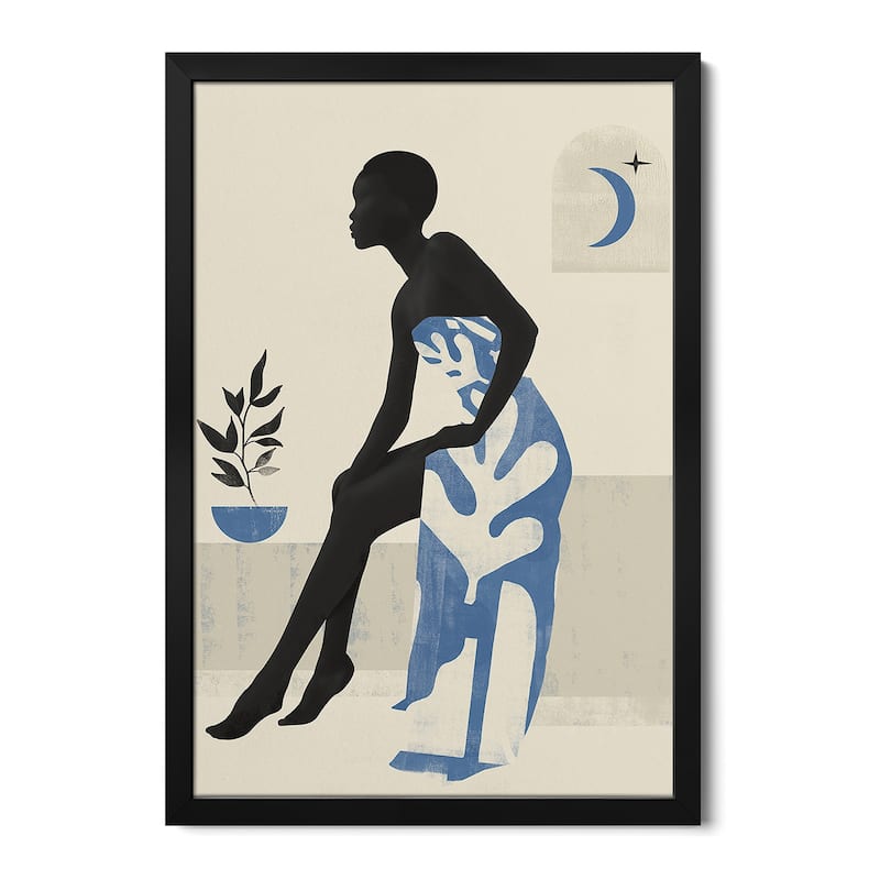 Abstract Sky Girl III Premium Framed Poster by Helo Moraes - Black - 32x24x1