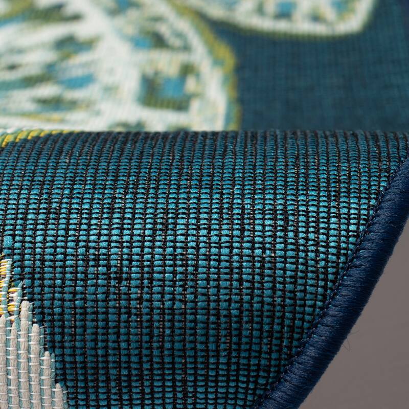 Liora Manne Esencia Seaturtle Indoor/Outdoor Mat Blue 3'3" x 2'1" SHAPED - 3'3" x 2'1" SHAPED