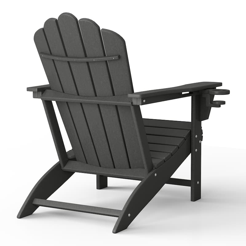 Aderson Outdoor Poly Adirondack Chair with Cupholders (Set of 2)