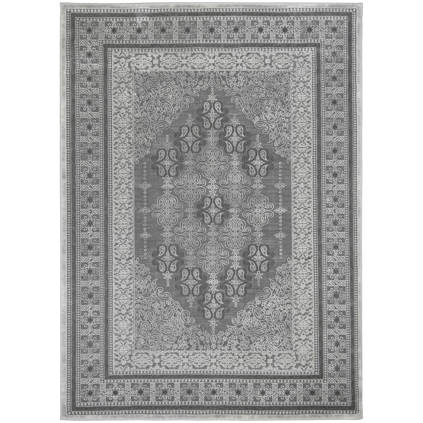 Everest Iris Gray Traditional Oriental Area Rug