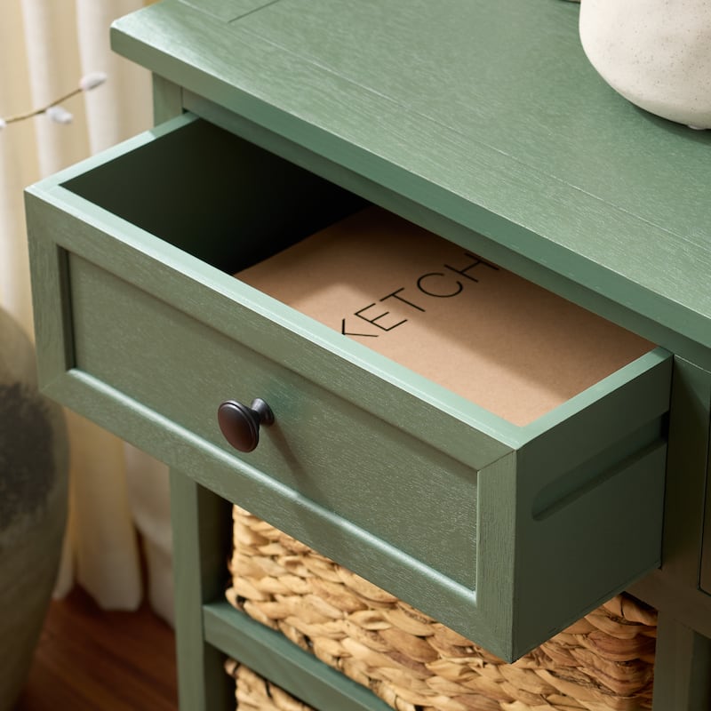 SAFAVIEH Ardelia Red 6-Drawer Storage Unit (Fully Assembled) - 30"W x 13"D x 26"H