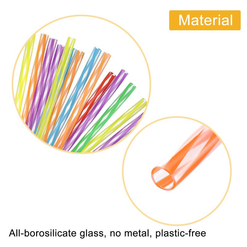 Reusable Straw, 48pcs Colorful Printing Hard Straw - Multicolor