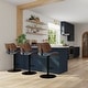 preview thumbnail 21 of 26, WYNDENHALL Annie Mid Century Modern Adjustable Bar Stool - 20.5"D x 19.7"W x 36.22 - 44.09 "H Denim Blue