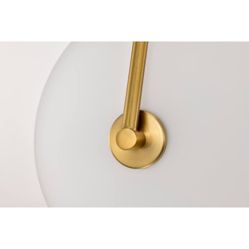 Gethra Split Sphere Brass and Frosted Glass Pendant Ceiling Lamp 2-Light Down Rod