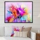 preview thumbnail 7 of 6, Designart "Abstract Paintbrush Spring Flower Bouquet XI" Traditional Floral Framed Canvas Art Print 12 in. wide x 20 in. high - Black
