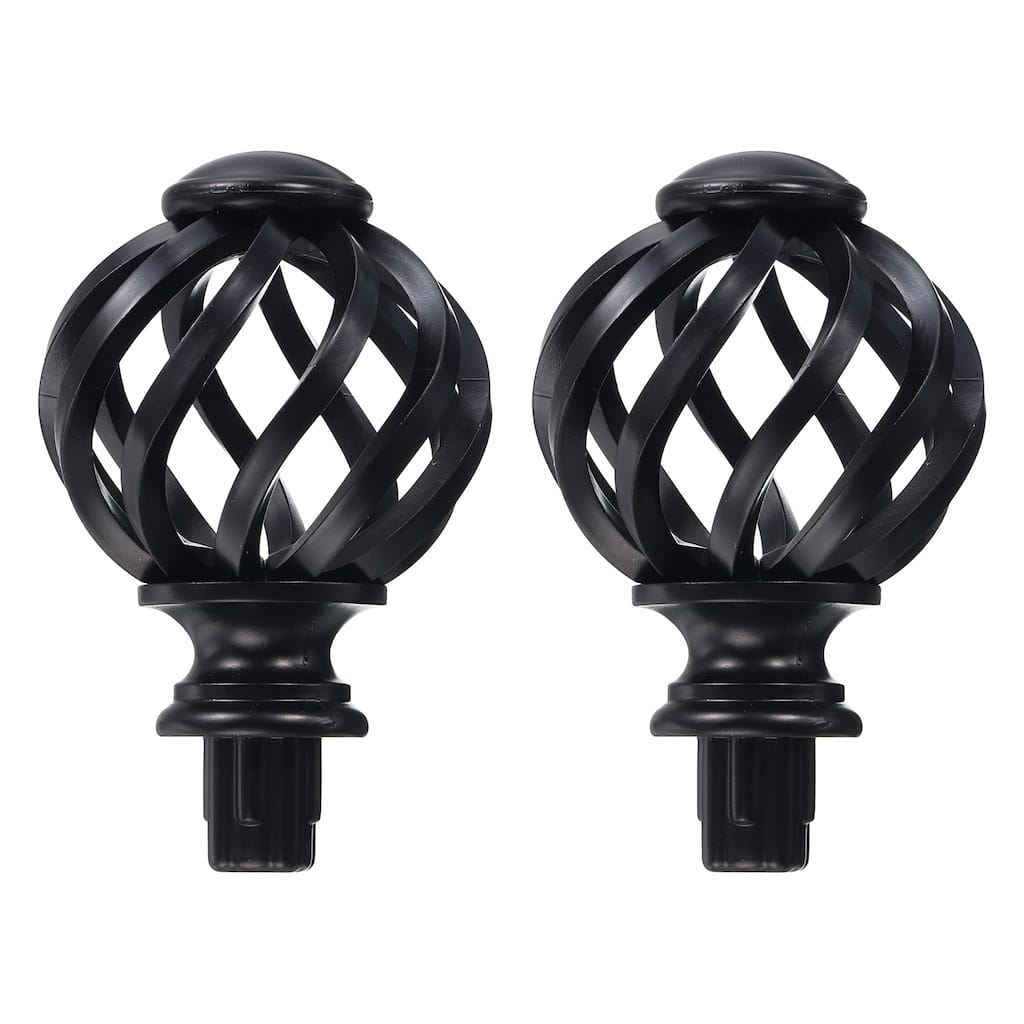 2Pcs Hollow Curtain Rod Finials Drapery Rail Head Fit 3/4" Dia Rod