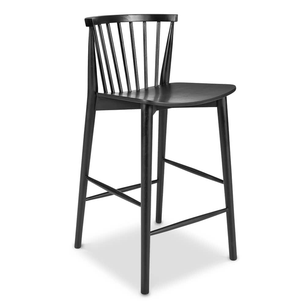 Poly & Bark Ligna Counter Stool - Solid Wood Frame
