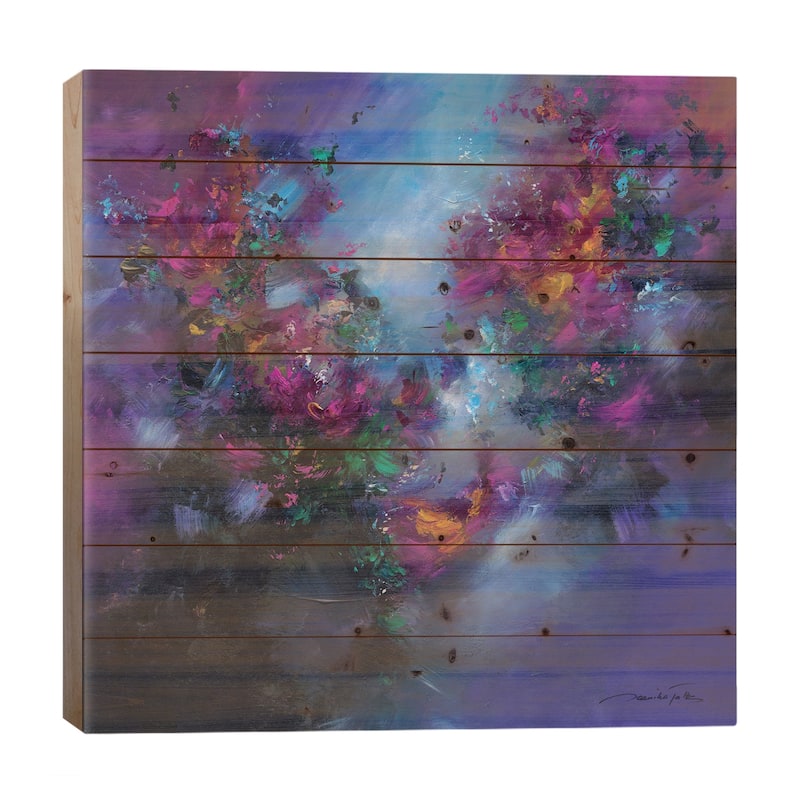 Crystalline Print On Wood by Jaanika Talts - Multi-Color - 26x26x1.5