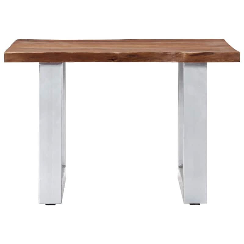 vidaXL Coffee Table Brown and silver - 23.6"x23.6"x15.7" (L x W x H)