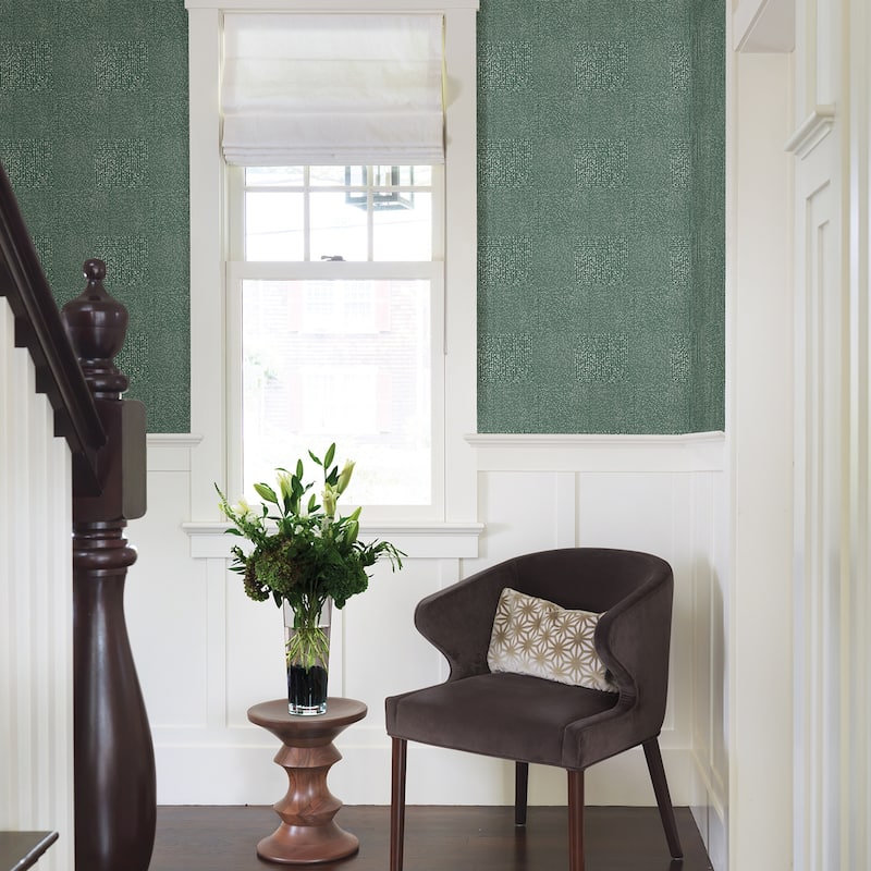 A-Street Prints Zenith Green Abstract Geometric Wallpaper