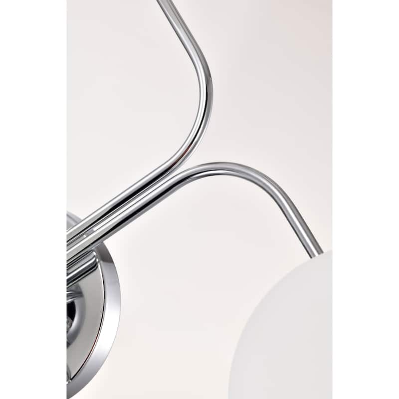 Camris 5-Light Chrome Chandelier Frosted Glass Shades