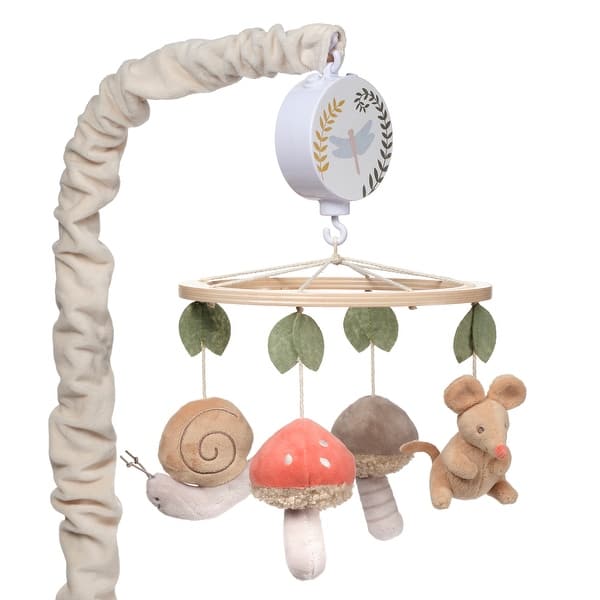 slide 2 of 7, Lambs & Ivy Mushroom Meadow Musical Baby Crib Mobile Soother Toy