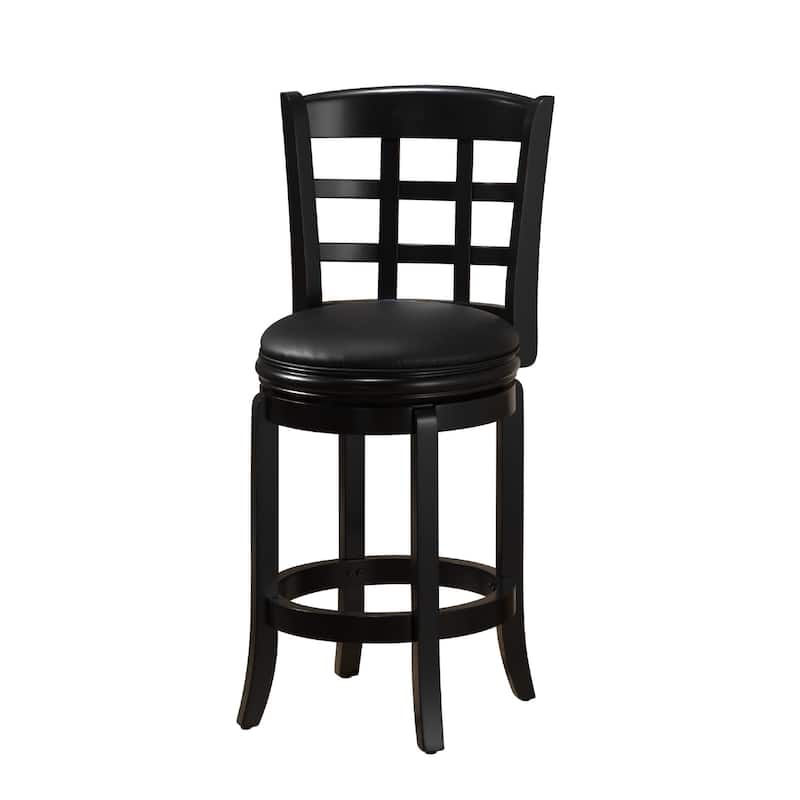 Kyoto Black Wood 24-inch Swivel Stool