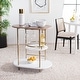 preview thumbnail 46 of 55, SAFAVIEH Iva 17.7-Inch Swivel 3-Tier Metal Bar Cart - 29.53" W x 17.72" L x 32.76" H