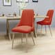 Sabina Mid Century Fabric Dining Chair (Set of 2) by Christopher Knight Home - Orange