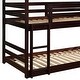 preview thumbnail 3 of 6, Wooden Triple Twin over Twin over Twin Bunk Bed with Built-in Ladders