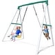 preview thumbnail 1 of 9, Hapfan 7.5ft 500lbs Heavy Duty Tall Swing Sets for Kids and Adults Backyards (Green and White)
