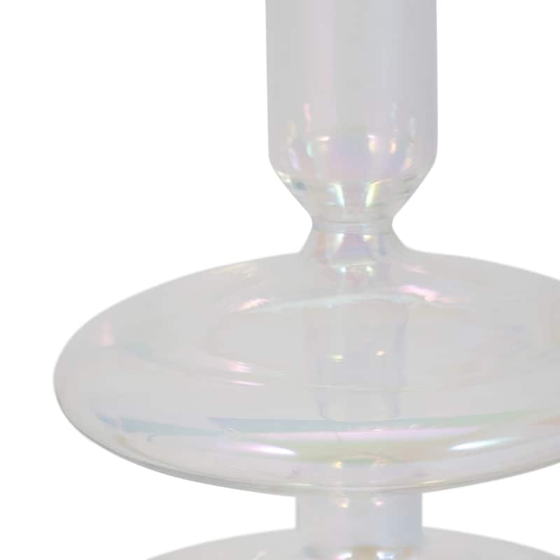 Sculptural Glass Candle Holder with Rounded Accent Base - Modern Tabletop Candle Holder for Any Room