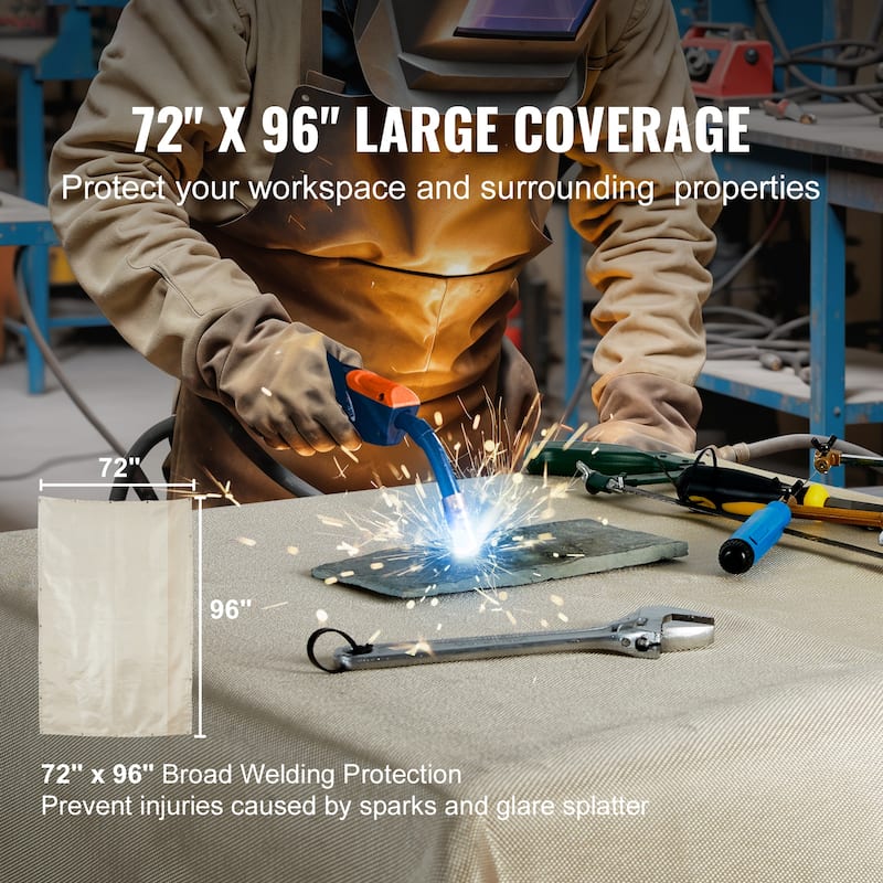 Welding Blanket 2 Pack, 6FT x 8FT Heat Treated Welding Blanket, Up To 998°F Heat Resistant Blanket Set - 6FT x 8FT