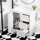 preview thumbnail 21 of 56, 30" bathroom vanity cabinet with ceramic basin, 3 drawers and adjustable shelves White