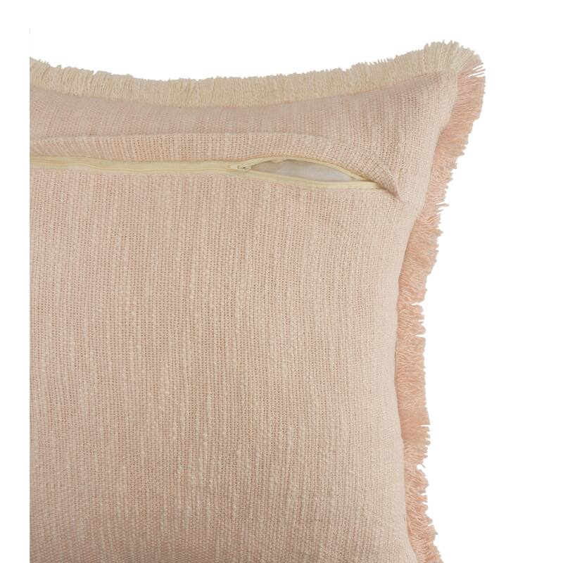 Sevita Two-Tone Cotton Fringe Throw Pillow