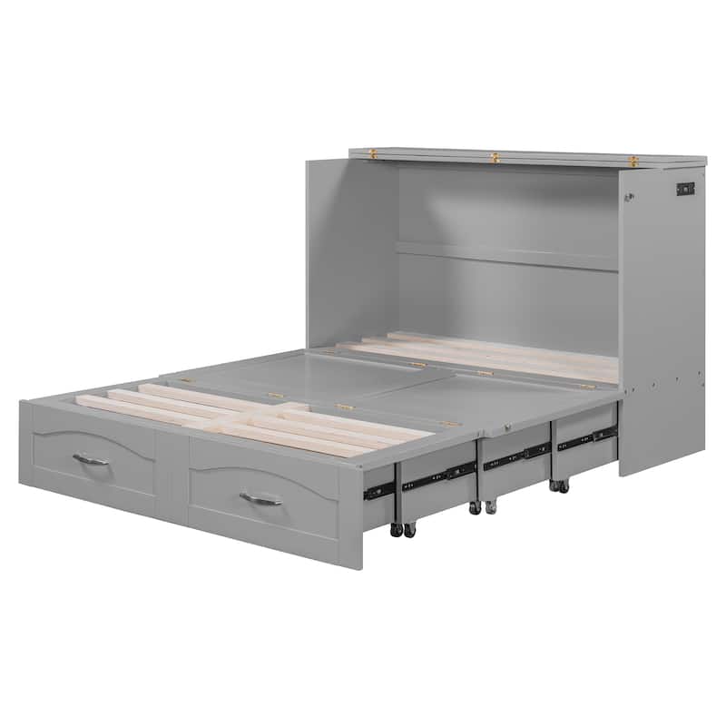 Full Size Murphy Bed Wall Bed with drawer