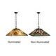 preview thumbnail 5 of 6, Tiffany-Style 2-Light Mission Ceiling Pendant 16" Shade.