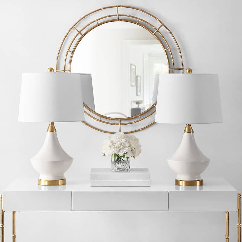 SAFAVIEH Lighting Marlowe 25-inch Glass LED Table Lamp (Set of 2) - 14" W x 14" L x 24.5" H