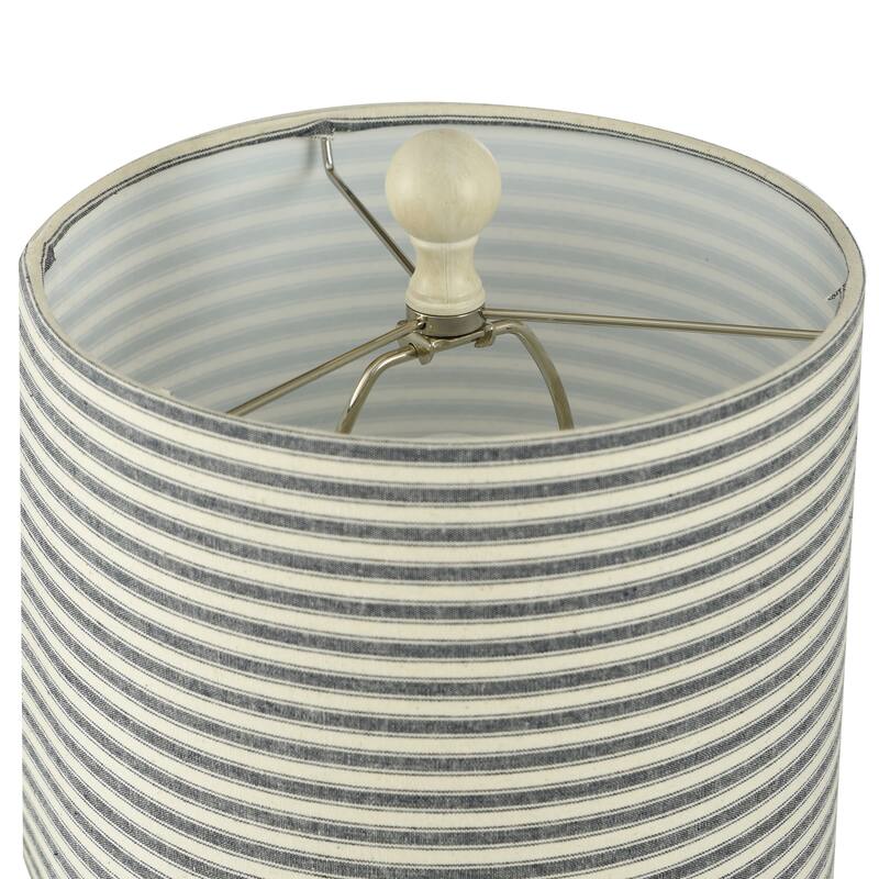 Montauk Molded Nautical Anchor Table Lamp - Navy and White Finish - Navy Blue and White Fabric Shade