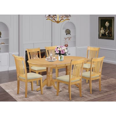 Southwestern Dining Set - 7 Piece Table & Chair Set - Oak Finish - Modern Dinette Set