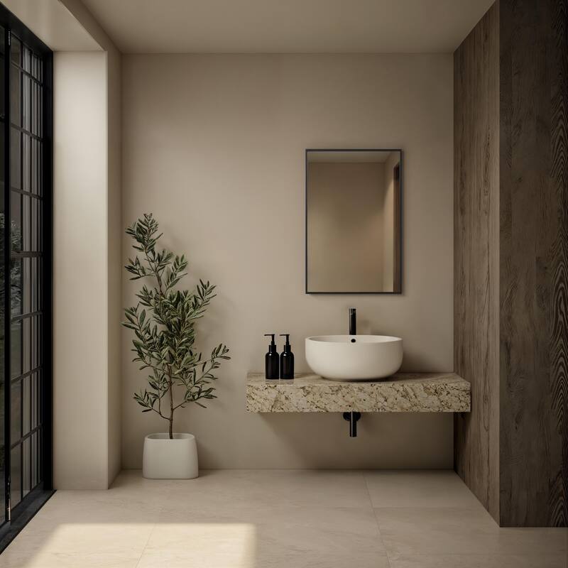 Renwil Agata 36" H x 24" W Wall Mirror, Black