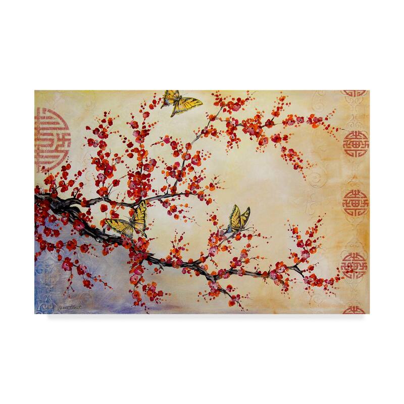 Jean Plout 'Butterfly Blossoms Asian' Canvas Art