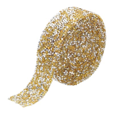 1 Roll 3 Yards Self Adhesive Crystal Rhinestone Ribbon Silver Base