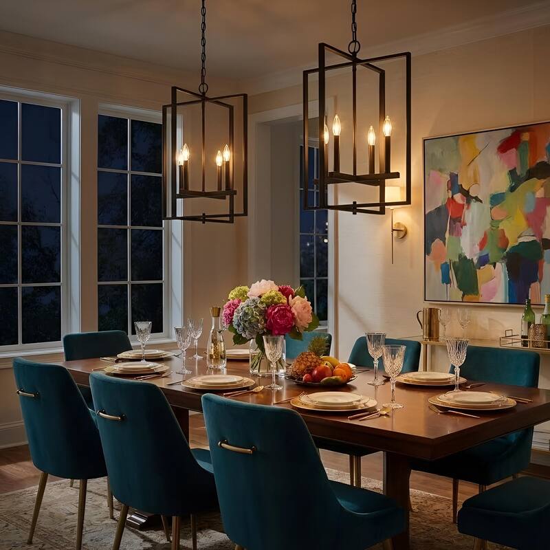 Acroma 4-light Modern Geometric Lantern Chandelier