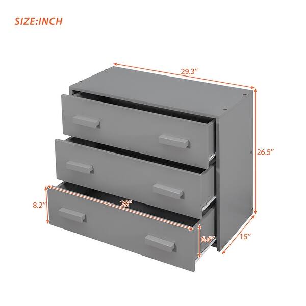 dimension image slide 1 of 2, Wood Loft Bed with Ladder, Drawers and Safe Guardrail, Maximized Storage Space, Twin Size, Grey