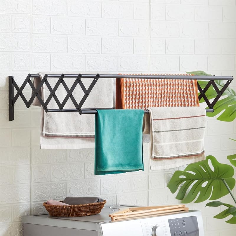 Clothes Drying Rack Wall Mounted - 23.3"D x 9.5"W x 7.1"H