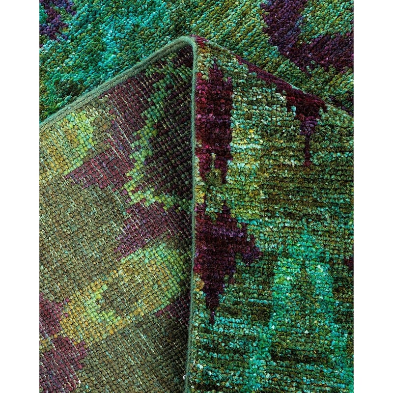 Contemporary Overdyed Wool Hand Knotted Area Rug - 4' 1" x 6' 1"