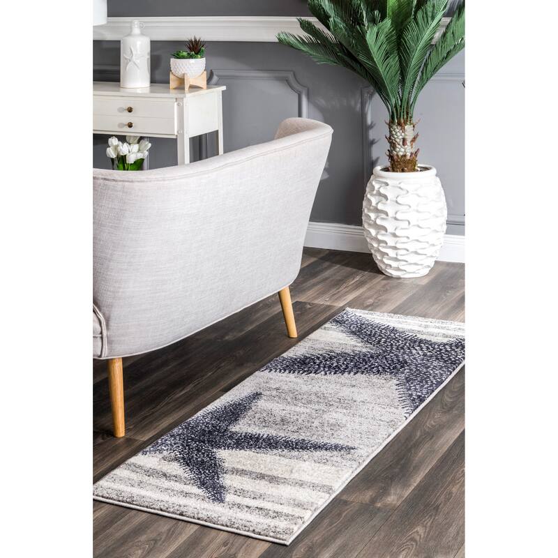 Nuloom Nidia Nautical Striped Area Rug - 2' x 6' - Grey