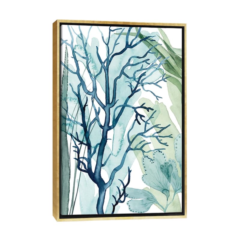 iCanvas "Sea Leaves I" by Grace Popp Framed Canvas Print - Gold - 26x18