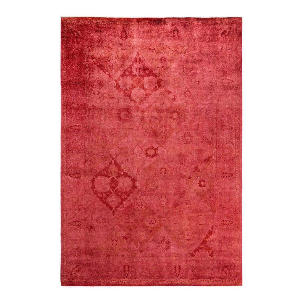 Overdyed, One-of-a-Kind Hand-Knotted Area Rug - Pink - 6' 1" x 9' 1"