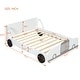 preview thumbnail 5 of 58, Car-Shaped Platform Bed Wood Low Profile Bed with Slat and Wheels