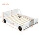 preview thumbnail 8 of 8, Full Size Car-Themed Platform Bed with Rolling Wheels and Side Rails for Safe and Stylish Sleep