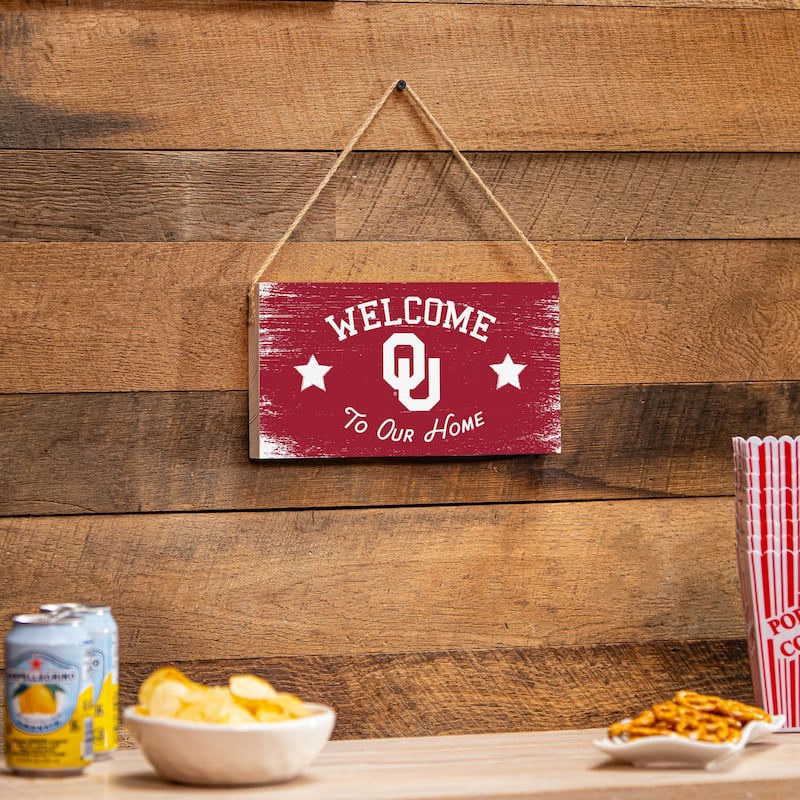 University of Oklahoma Wooden Door Decor Wall Sign - Multi-Color - 6 x 11