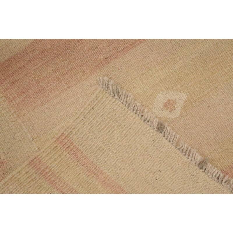 Hand Woven Oriental 100% Wool Carpet Southwestern Tribal Beige & Ivories Kilim Area Rug - 7' 0'' X 4' 9''
