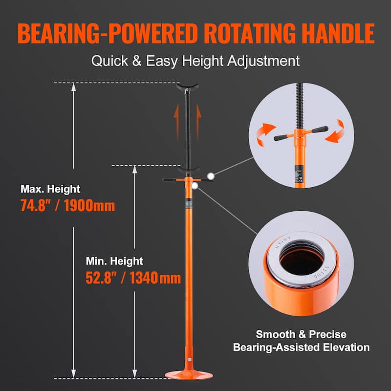 Underhoist Support Stand Self-Locking Threaded Screw, Support Vehicle Components - 1653.5 lb 52.8" - 76.0"