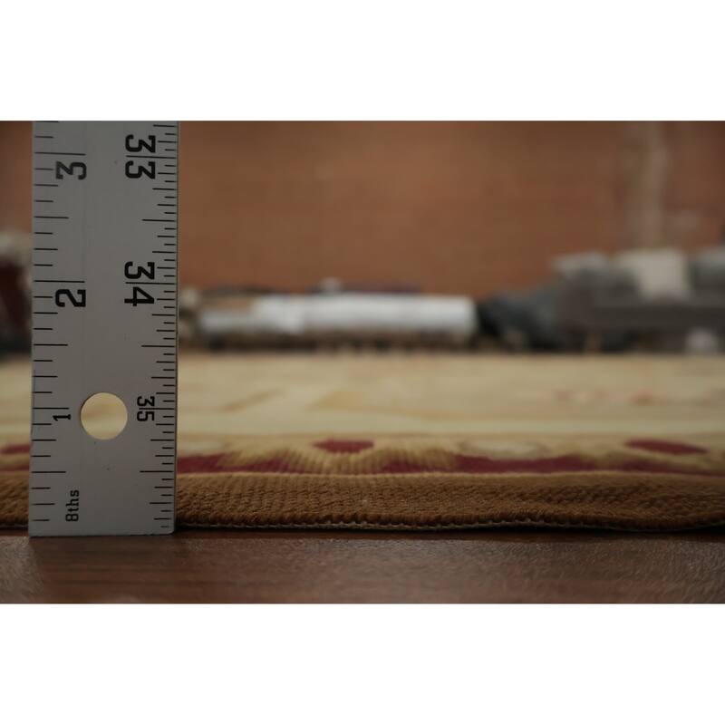 Hand Woven Oriental 100% Wool Carpet Traditional Floral Yellow & Gold Tapestries Area Rug - 12' 3'' X 8' 11''