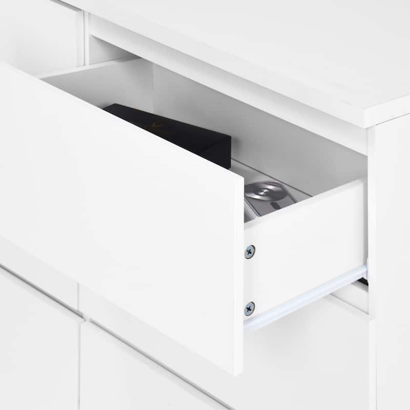 9-Drawer Cabinet for Bedroom, Wide Modern Chest of Drawers with No Handles Design for Living Room & Entryway