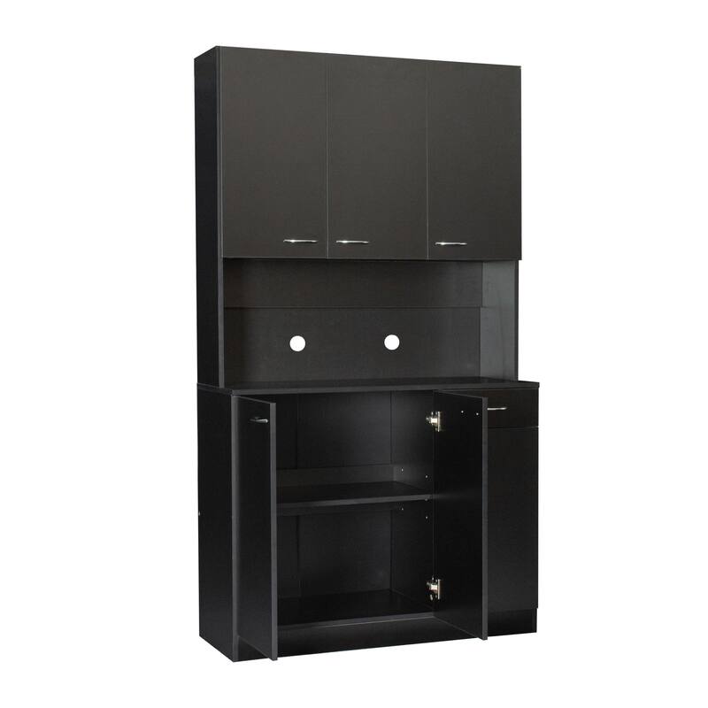 Roomfitters 70.87" Tall Kitchen Pantry Cabinet, Freestanding Buffet with 6 Doors, Drawer & Open Shelf