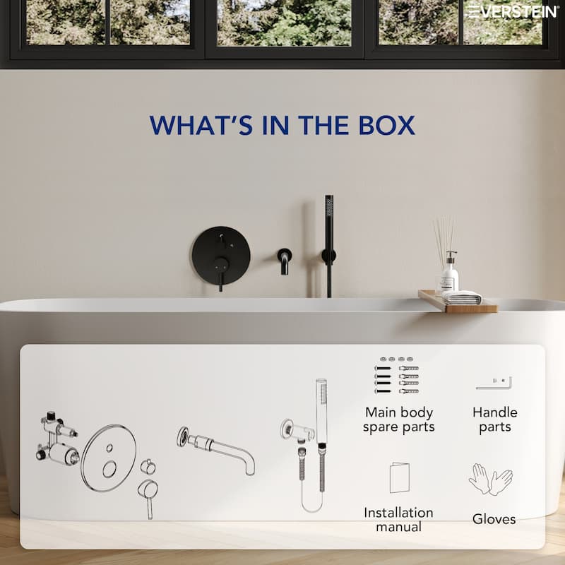 Wall-Mount Tub and Handheld Shower Faucet Set